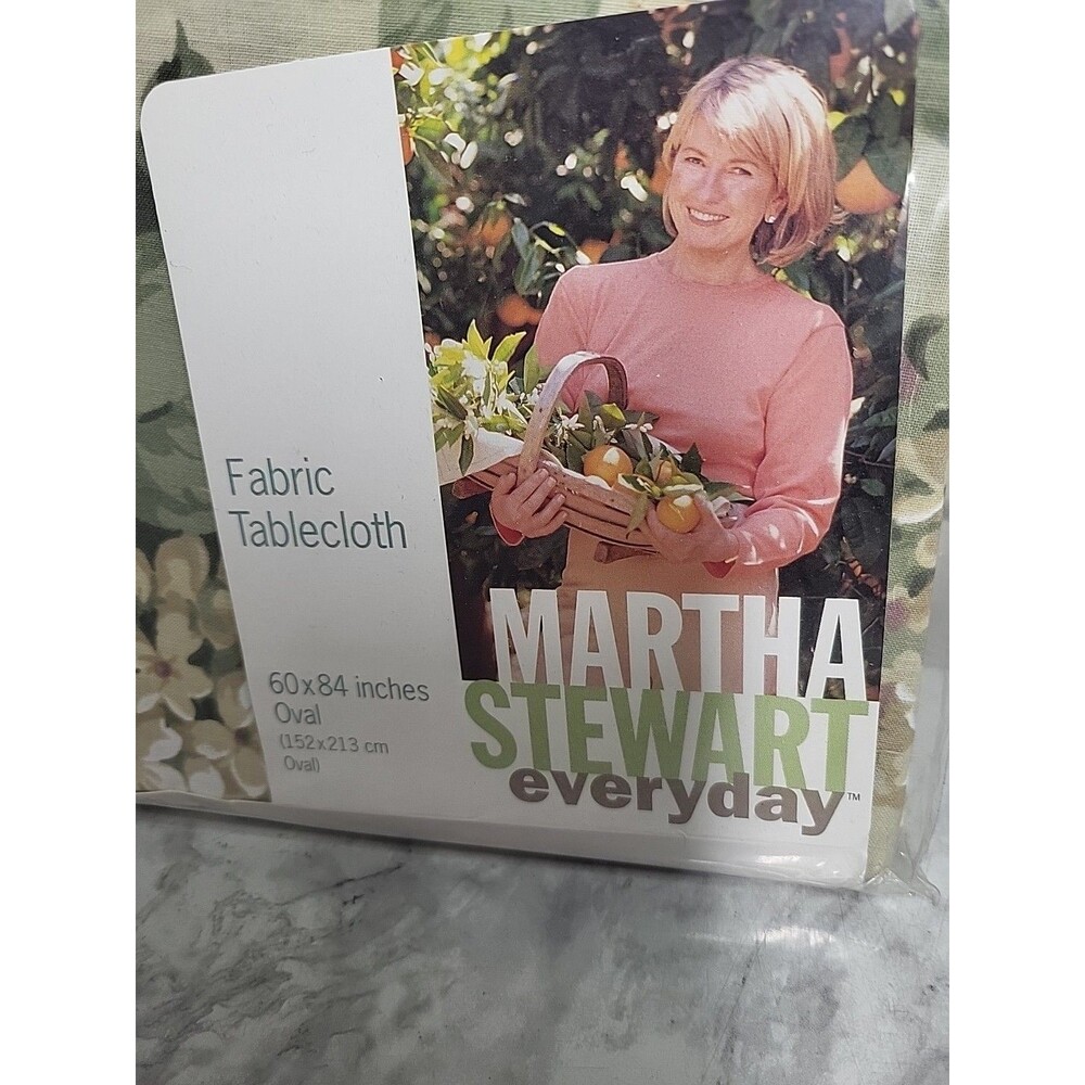 VTG Martha Stewart Fabric Tablecloth 60 x 84 Oval 1998 K-MART NEW Hydrangea - Picture 2 of 4